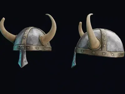 Helmet with horns Low-poly 3D model