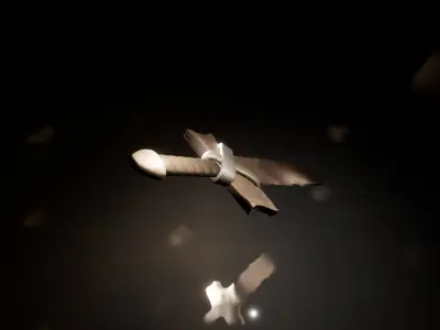 Training wooden sword Low-poly 3D model