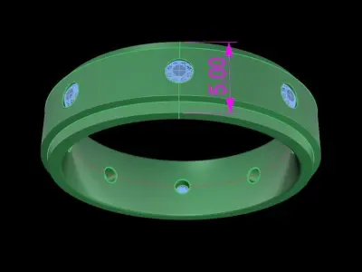 Traditional Box Style Infinity Diamond Band 3D print model
