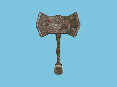 Medieval War Hammer 04 Earth Elemental - Fantasy Weaponry Low-poly 3D model