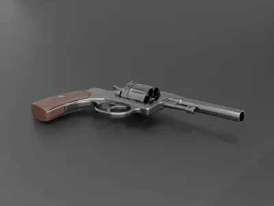 Revolver Nagan Low-poly 3D model