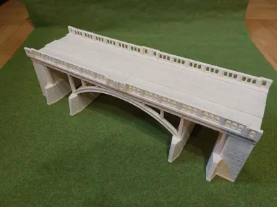 Concrete Double Track Railway Bridge 1-87 FDM 3D print model