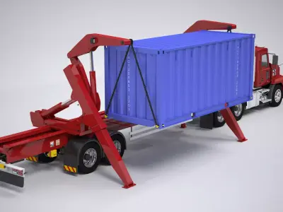 US Semi-Truck with Sidelifter 3D model