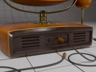 Vintage-looking stylized TV set High-Poly 3D model