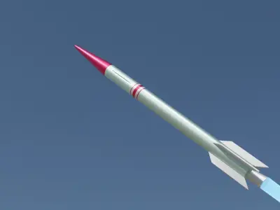 Rocket Low Poly flying in sky Free low-poly 3D model
