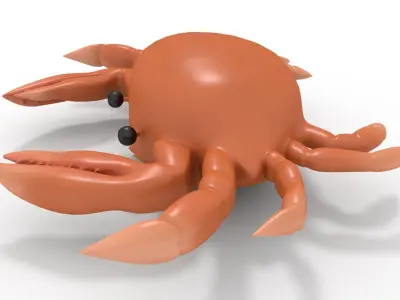 Crab Rigged Orange 3D model