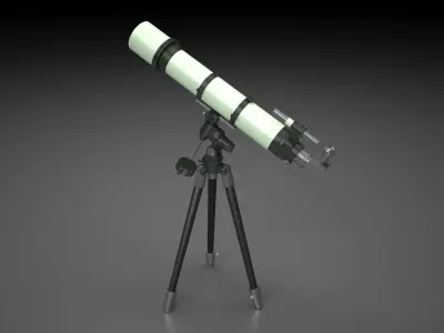 telescope copper copper telescope space science equipment  3D model