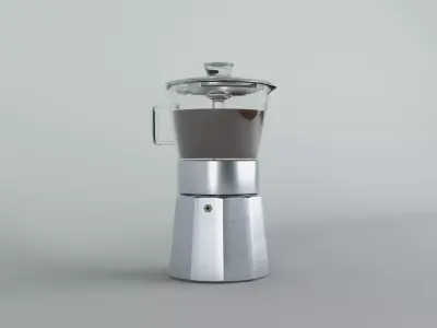 Coffe Maker - Italian style with glass 3D model