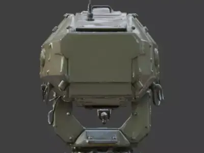 Destroyed Automated Defense Turret 3D Model V01 Low-poly 3D model
