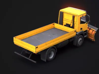 Used Winter Service Truck with Snow Plow 3D model