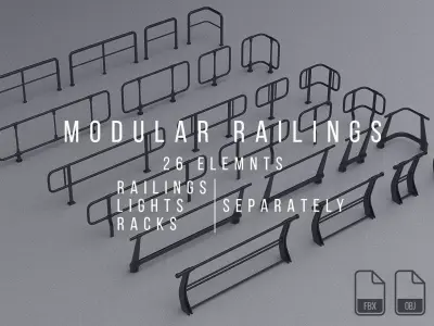 Modular  Railings 3D model