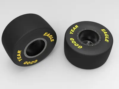 Rear wheel of dragster 3D model
