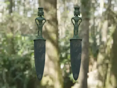 Bronze dagger Dong Son Culture Low-poly 3D model
