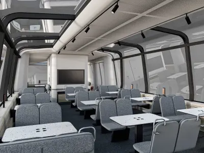 Electric River Tram Low-poly 3D model