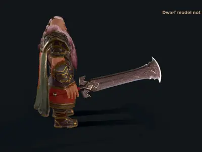 Dwarf Two-Hand Sword Low-poly 3D model