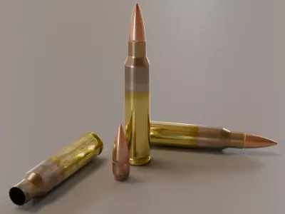 5-56 NATO Cartridge with M193 Bullet 3D model