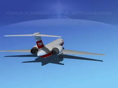 Boeing 717-200 TWA 2 3D model