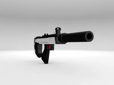gun 001-5  Low-poly 3D model