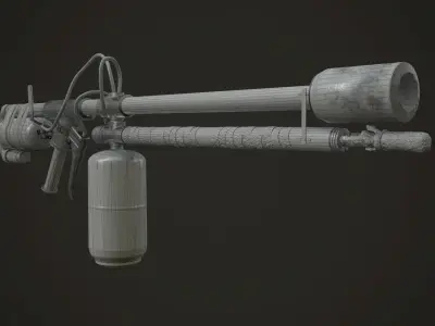 Flamethrower fire extinguisher Low-poly 3D model purchase