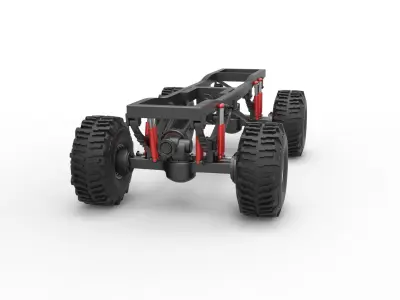 Chassis of Wheel Standing Mega Truck Scale 1 to 25 3D print model