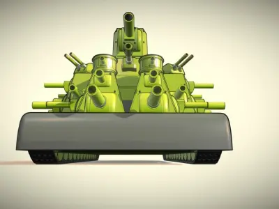 Super Heavy tank KV-44 Low-poly 3D model