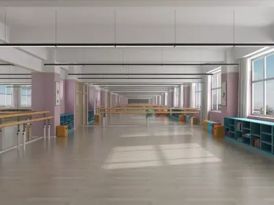 Dance-Yoga Practicing Room 3D model