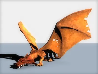 Dragon with wings Low-poly 3D model purchase