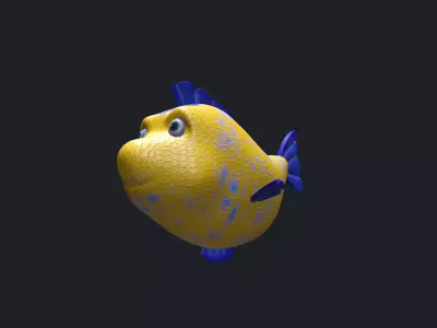 Fish cartoon Low-poly 3D model