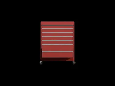 Toolchest with Drawers Low-poly 3D model