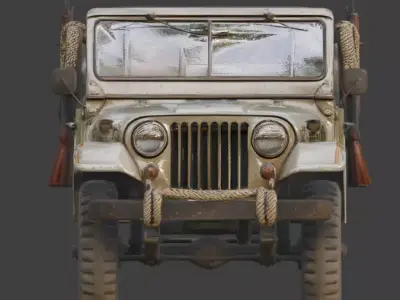 Wild West Sheriff Patrol Jeep Low-poly 3D model