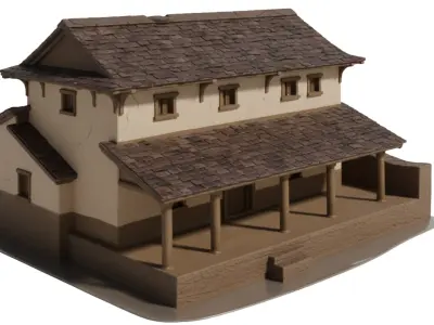 Traditional Nepalese Village House PBR Game Ready 3D Model