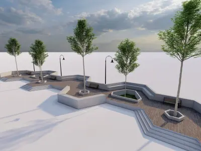 public park-Private Park Landscape 3D model order