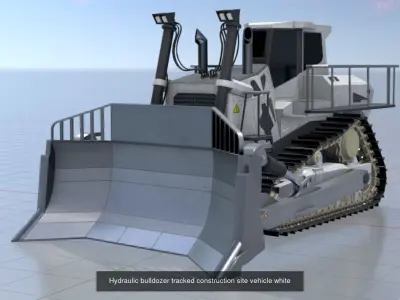 Hydraulic bulldozer tracked construction site vehicles 3D Model Pack