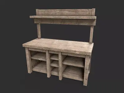 Medieval Environment Props 6 Kitchen Furniture Pack 1 Low-poly 3D model