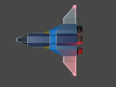 Fighter Space ship  Low-poly 3D model