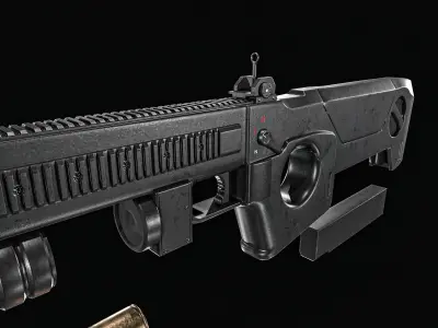 Modular Rifle Caseless   MR-C Low-poly 3D model