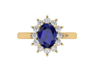 Oval Art Deco Ring 3D print model 17