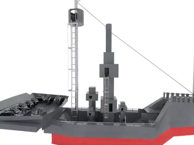 Battle Destroyer ship  Free 3D print model