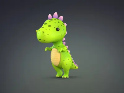 Cartoon Dinosaur Pack Collection 3D model