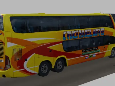 Marcopolo Paradiso 1800DD bus CRUCERODELNORTE Low-poly 3D model