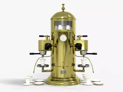 Espresso Machine 1930 Antique Low-poly 3D model