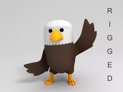 Rigged Eagle Character 3D model