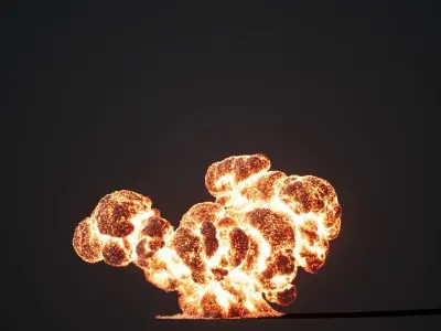 Animated Gasoline Explosion 1 3D model