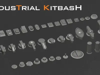 Industrial Kitbash-V3- Control panel details 3D model