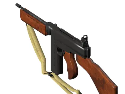 Thompson Sub Machine Gun m1a1 model 1 Low-poly 3D model