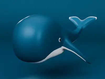 3D Whale  Low-poly 3D model