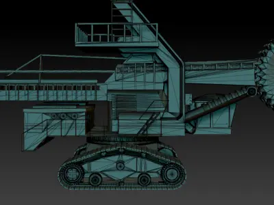 Mining machine Low-poly 3D model