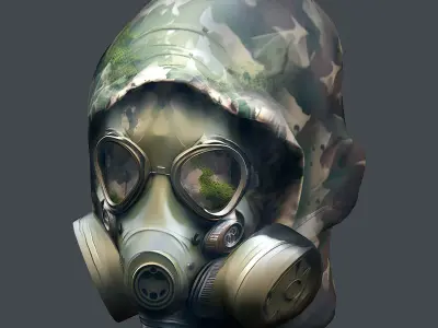 Gas mask helmet 3d model military combat  Low-poly 3D model purchase