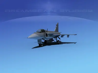 SAAB S39 Gripen Fighter V02 3D model