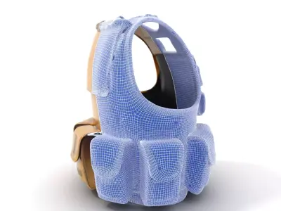 Tactical Vest Model Pack with Multiple Pouches Low-poly 3D model